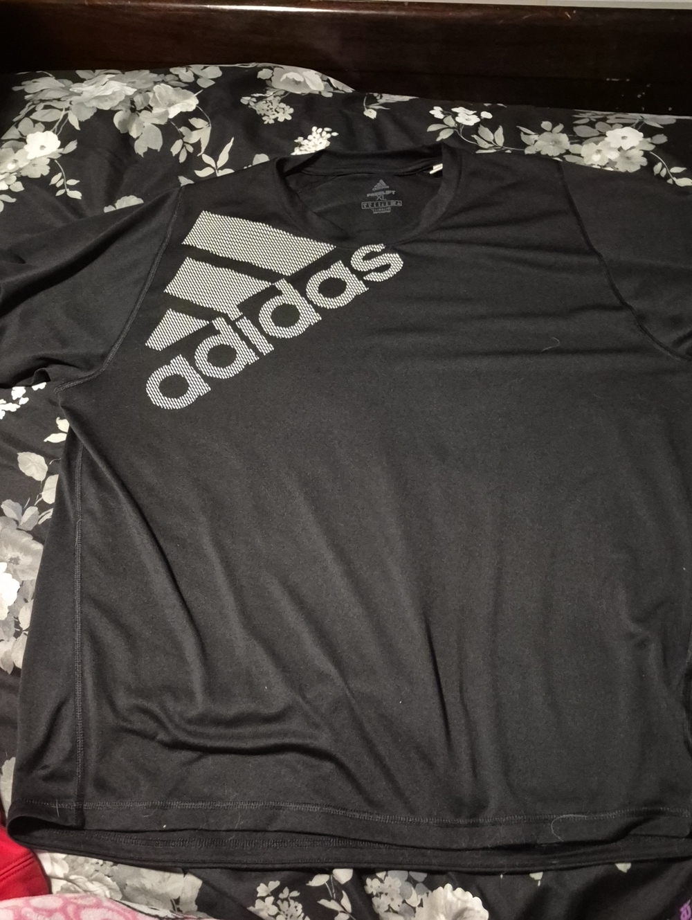 adidas Black Logo Performance Tee